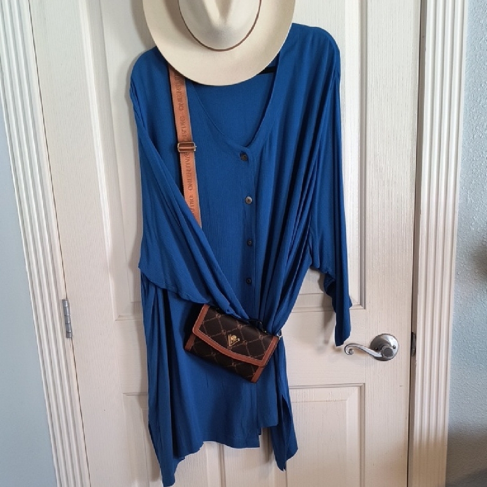 Yazdi Balinese Blue Tunic XXL NWOT